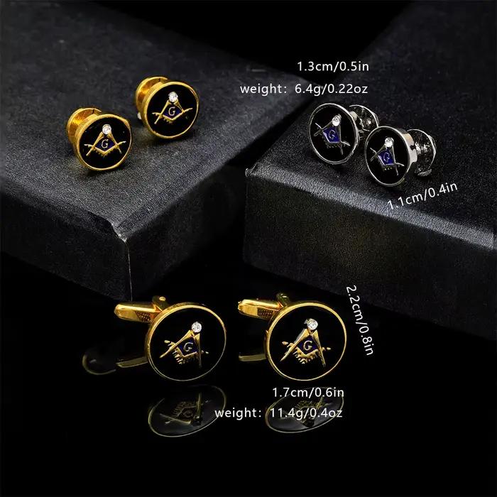 Levant de manchette en cristal avec logo maçonnique plaqué or argent titane bijou homme occasions spéciales