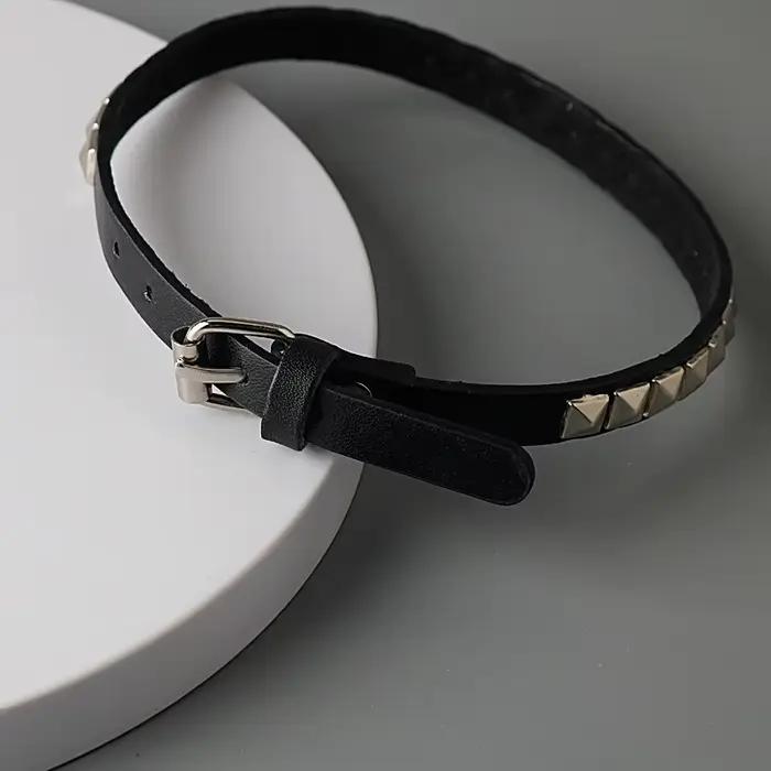 Collier mort Note Misa Amanes, ras du cou en cuir pour hommes et femmes, Hip Hop Punk, Rivet, bijoux Cosplay, cadeaux