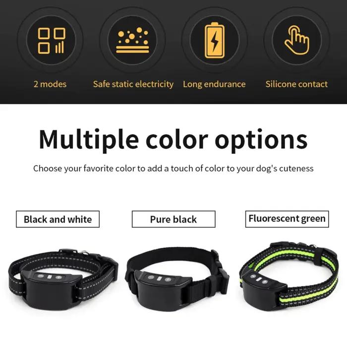 Collier anti-aboiement électrique pour animaux de compagnie, rechargeable par USB, collier de dressage à choc statique sûr et humain, fournitures pour animaux de compagnie