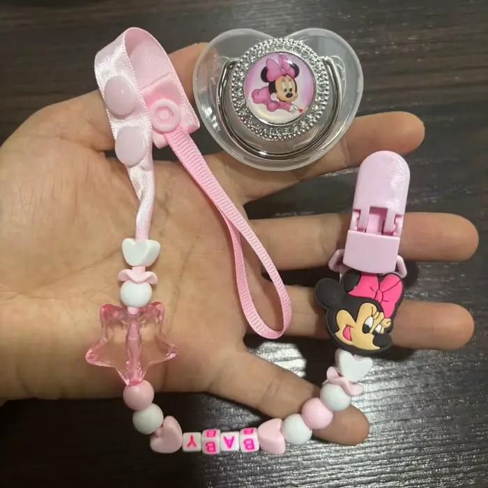 Sucette d'alimentation pour bébé, sucette en silicone pour bébé garçon/fille, clip de sucette apaisant à motif de dessin animé pour nouveau-nés, sucette à motif de dessin animé