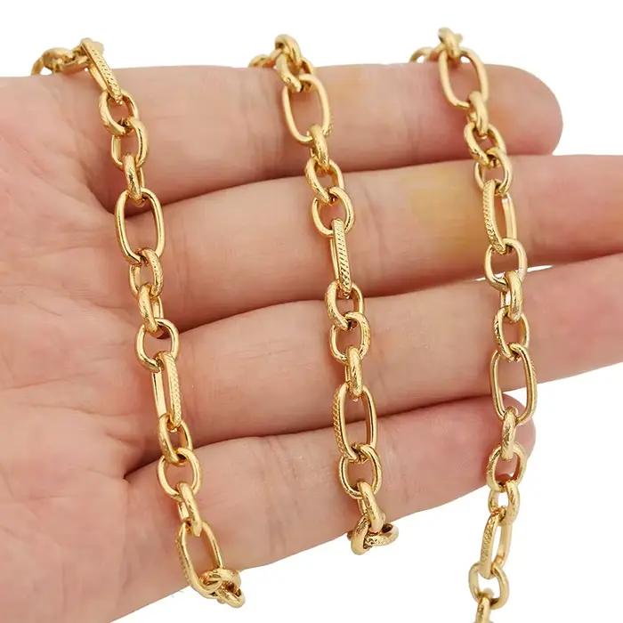 1 mètre en acier inoxydable grand lourd épais Hip Hop Punk lien chaînes de couleur or bijoux à bricoler soi-même matériaux collier Bracelets faits à la main