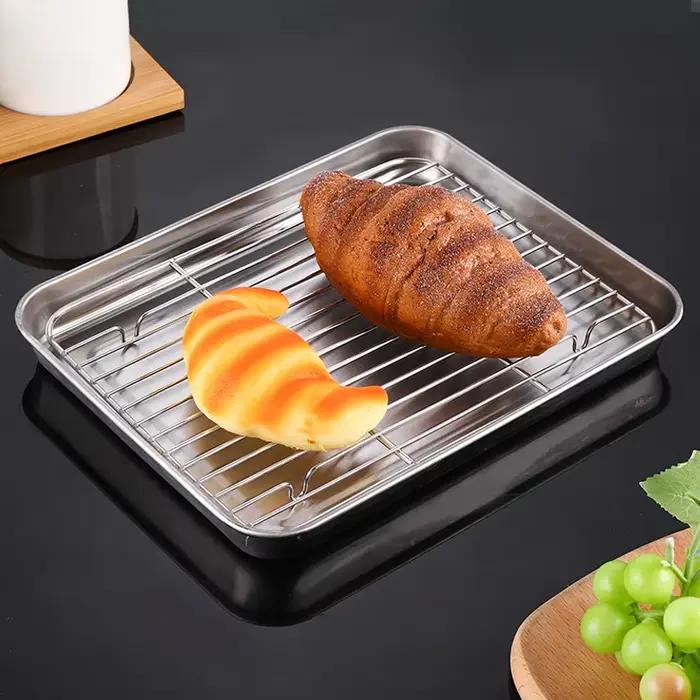 Ensemble de cuisson en acier inoxydable, grille de refroidissement T1, cadre de distribution de séchage, barbecue à gâteaux aux fruits, four polyvalent de cuisine