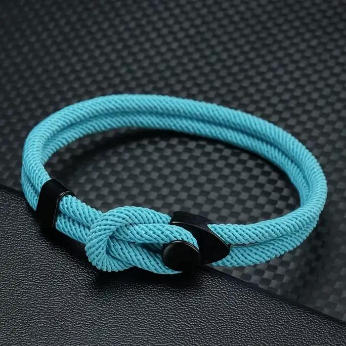 Bracelets en corde simples pour hommes, Design de nœud, Paracorde Durable, fermoir à crochet facile, bijoux de Sport en plein air, cadeau de fête des pères