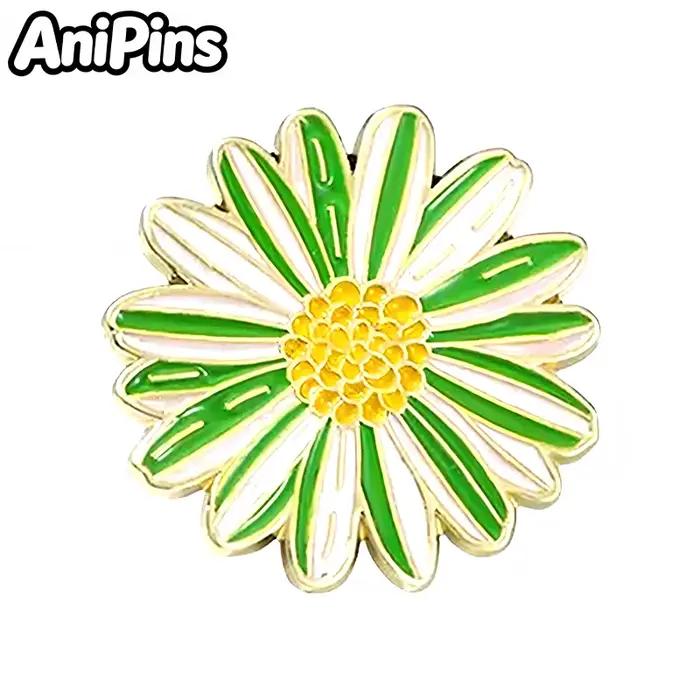 Epingle a fleurs AniPins avec motifs roses marguerites lys plantes broche pour vêtements sac à dos badge cadeau femme occasions spéciales