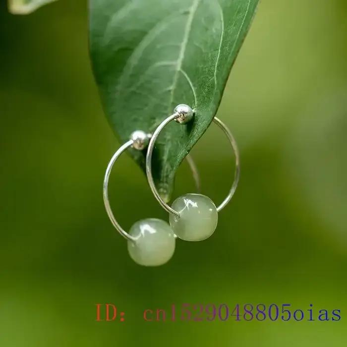 Boucles d'oreilles en Jade pour femmes, accessoires de styliste chinois, pierre naturelle porte-bonheur, bijoux à la mode, pierres précieuses, amulette, breloques