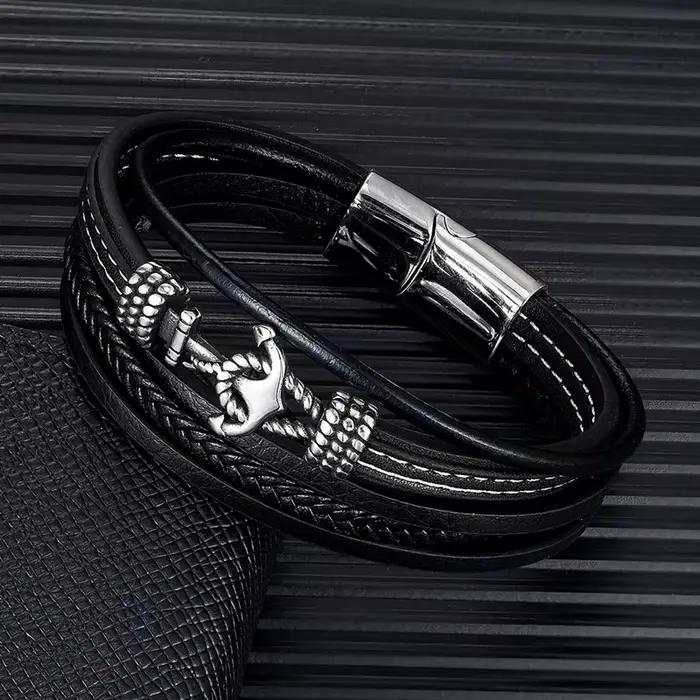 MKENDN – Bracelet ancre tissé à la main pour homme et femme