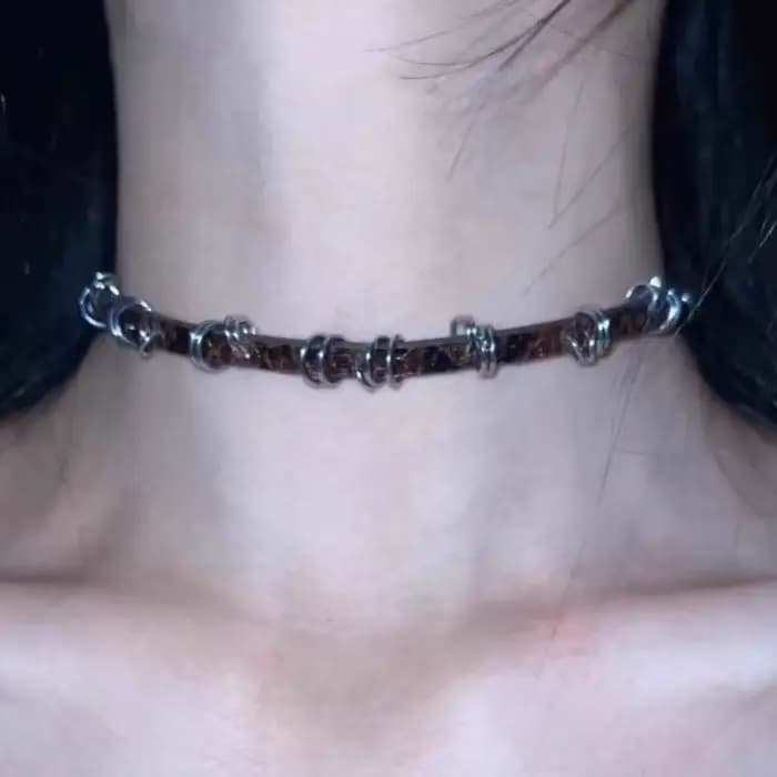 Nouveau collier ras du cou en cuir PU pour femmes hommes Cool Punk gothique Y2K EMO tour de cou Vintage