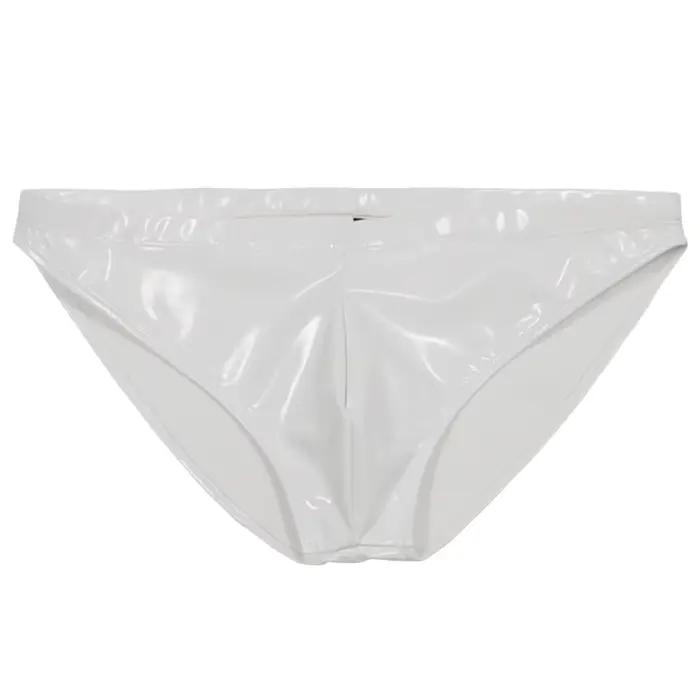 Sous-vêtements sexy pour homme en imitation latex, poche brillante, lingerie en cuir verni, culottes pour homme, mode, brillant, homme, caleçons ajustés