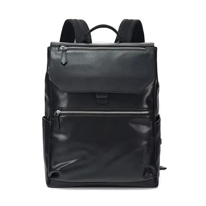 Sac à dos en cuir véritable pour hommes, sac de voyage imperméable de grande capacité, pour les déplacements professionnels, le travail quotidien en plein air