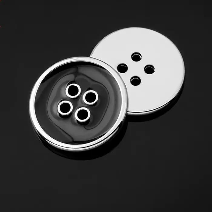 Boutons de manchette de costume en métal or noir blanc, boutons de chemise ronds pour vêtements manteau couture accessoires artisanaux faits à la main