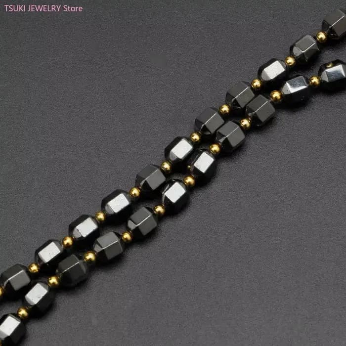 62KE – colliers en hématite noire naturelle