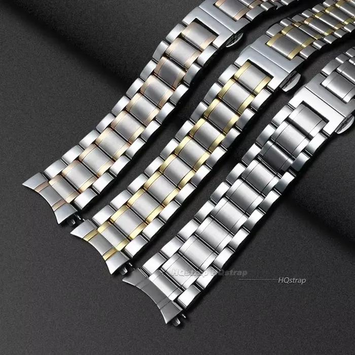 Bracelet de montre en acier inoxydable pour Bracelet à extrémité incurvée Longines Bracelet en métal 12 13 14 15 16 17 19 21 23 18mm 20mm 22mm 24mm