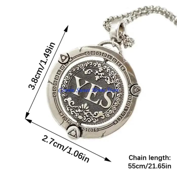 LXAF – collier avec pendentif en forme pièce monnaie rotative