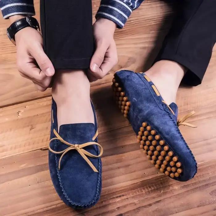 Mocassins en cuir doux pour hommes, chaussures décontractées, mocassins formels, chaussures de conduite pour hommes, mocassins italiens confortables, marque de luxe, 2023