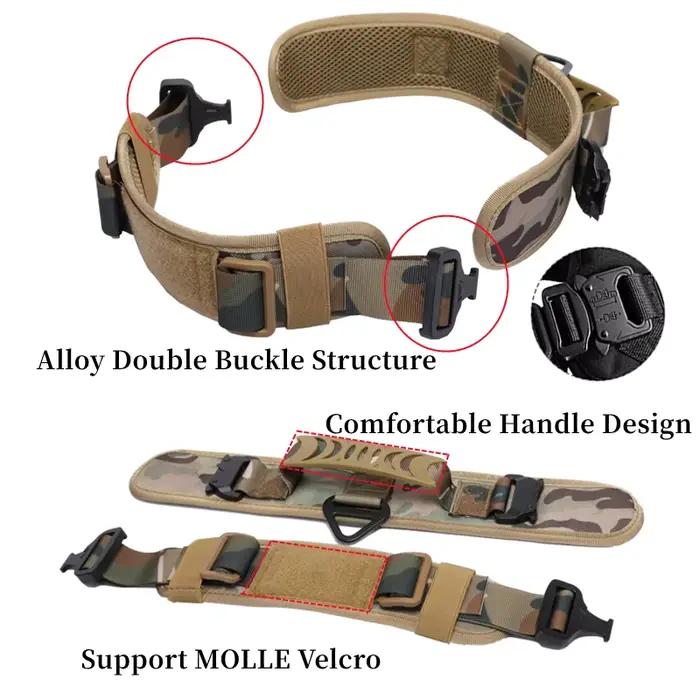 Collier tactique pour chien en métal réglable à double boucle, collier de luxe pour l'entraînement, collier pour berger allemand, pour chiens de taille moyenne et grande