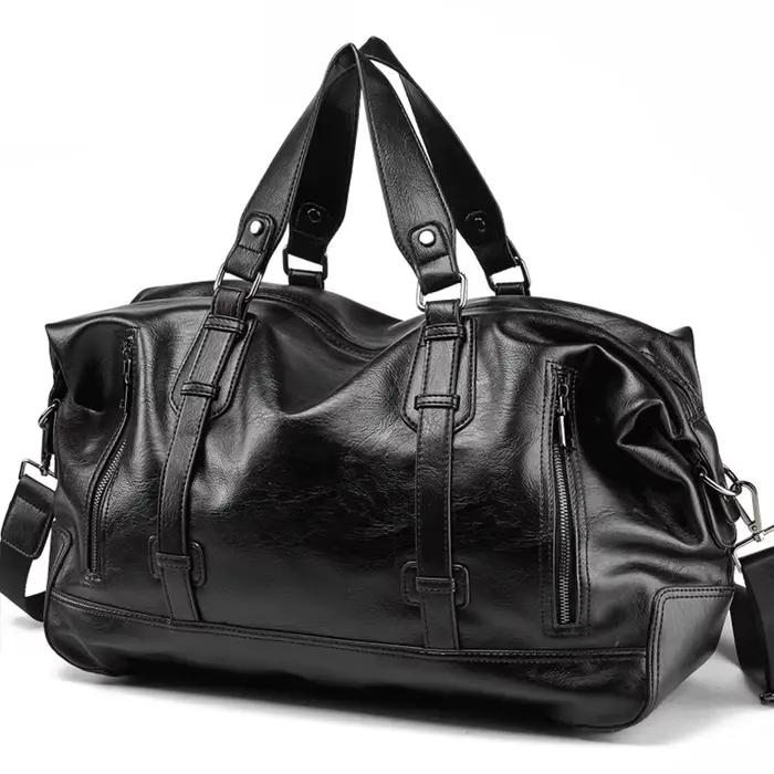 Sac à main en cuir pour hommes, sac de voyage de grande capacité, sac à bandoulière de mode, fourre-tout de voyage, sacoches décontractées