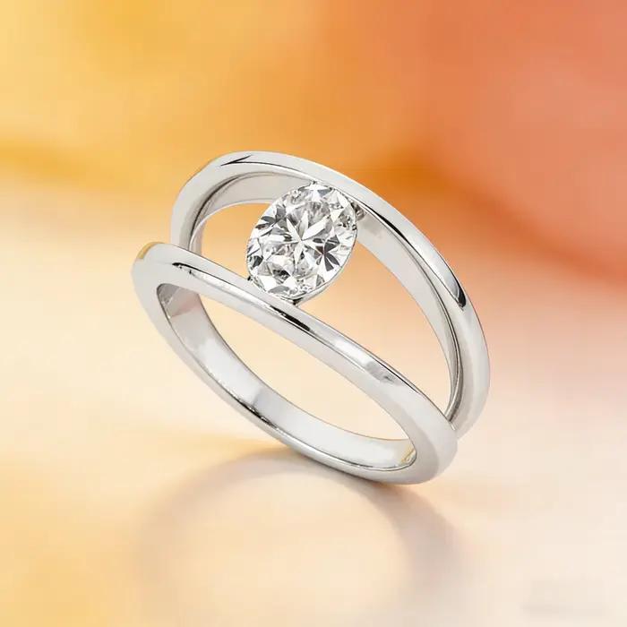 Bague pour femme en argent 925 avec zircone synthétique, design élégant et unique, accessoire de bijouterie fine