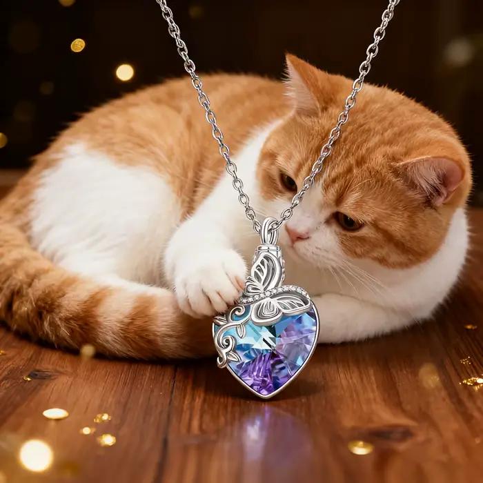 Collier commémoratif coloré en forme de papillon pour animaux de compagnie, 1 pièce