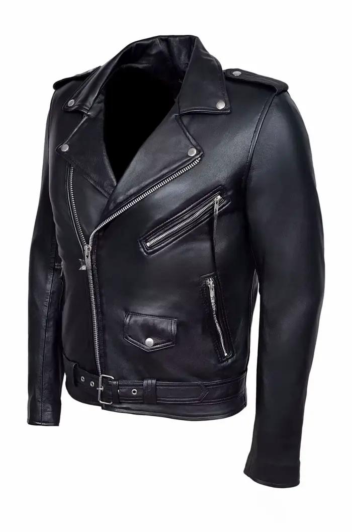 Blouson en cuir PU homme, slim, décontracté, à la mode, pour motard