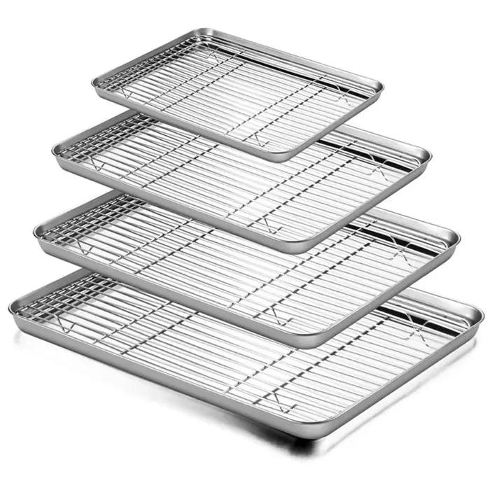 Ensemble de cuisson en acier inoxydable, grille de refroidissement T1, cadre de distribution de séchage, barbecue à gâteaux aux fruits, four polyvalent de cuisine