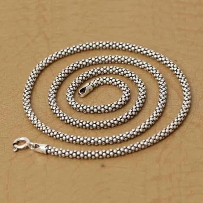 Collier en argent véritable pour hommes et femmes