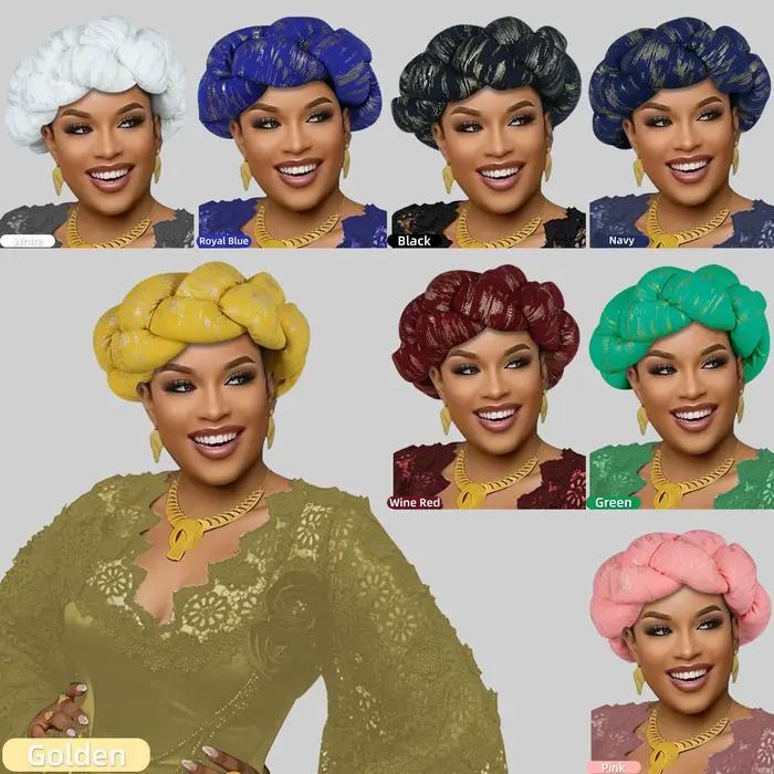 Bandeau tressé Super grand exagéré pour femmes, bandeau de cheveux, bandeau de fête, Turban brillant, couvre-chef, accessoires pour cheveux africains