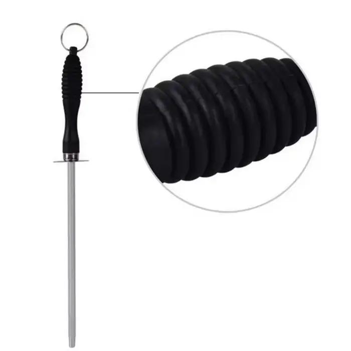 Tige d'affûtage de couteaux professionnelle en acier au carbone, broyeur de couteaux Durable avec poignée en ABS, lame d'affûtage, outil de cuisine