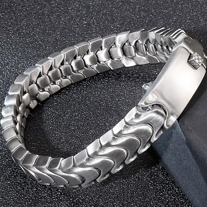 Bracelet homme brossé pour hommes 12MM mat solide acier inoxydable