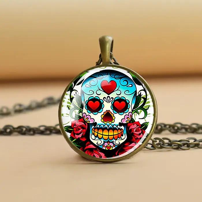 Collier calendrier aztèque pour hommes et femmes, pendentif en cuivre, bijoux Mayas vintage, art des Prairies et du Mexique