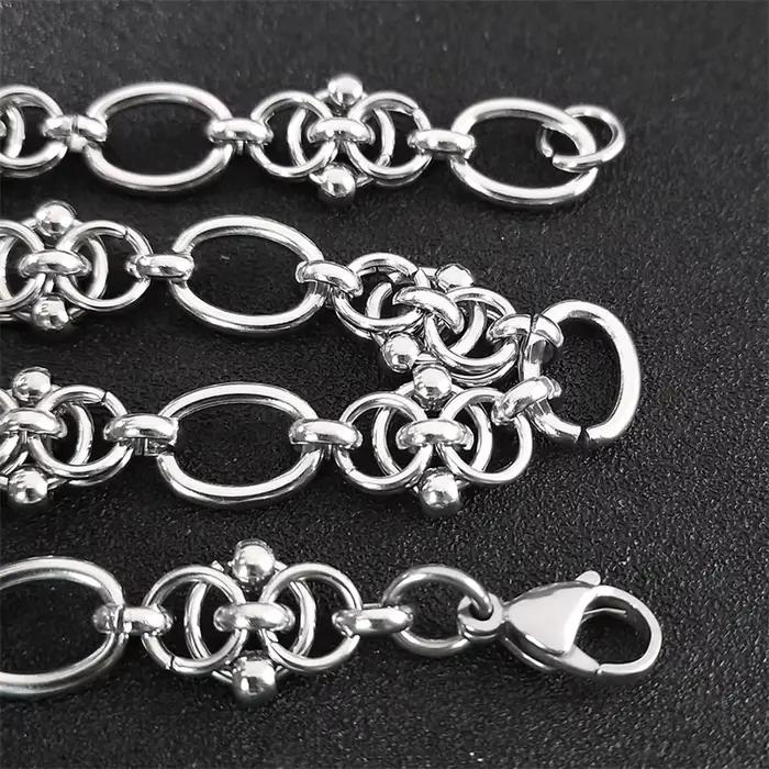 Collier chaîne gothique avec nœud d'épines pour hommes et femmes, en acier inoxydable, couleur argent, tendance Hip Hop, chaînes de cou, bijoux Cool