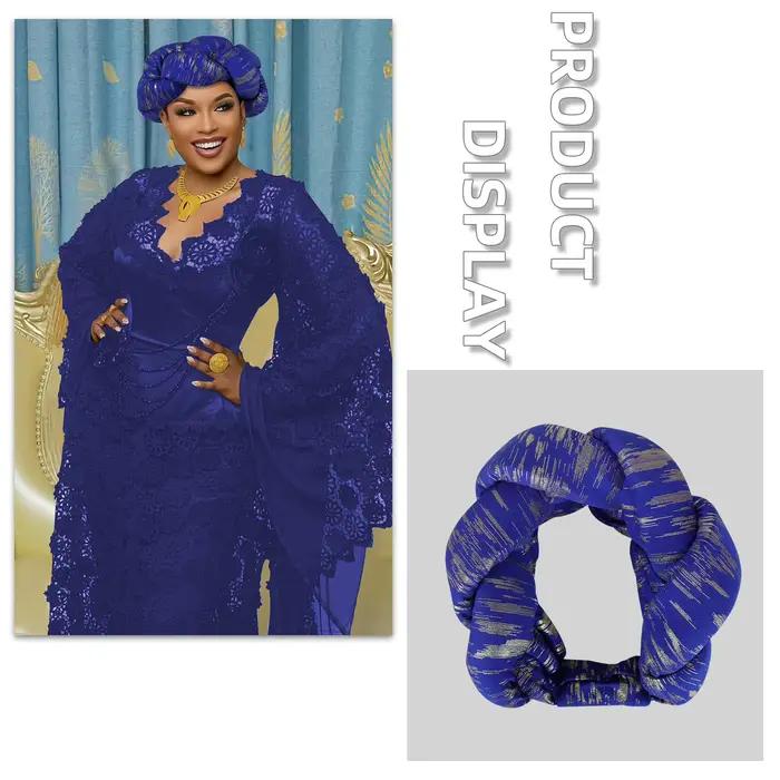 Bandeau tressé Super grand exagéré pour femmes, bandeau de cheveux, bandeau de fête, Turban brillant, couvre-chef, accessoires pour cheveux africains