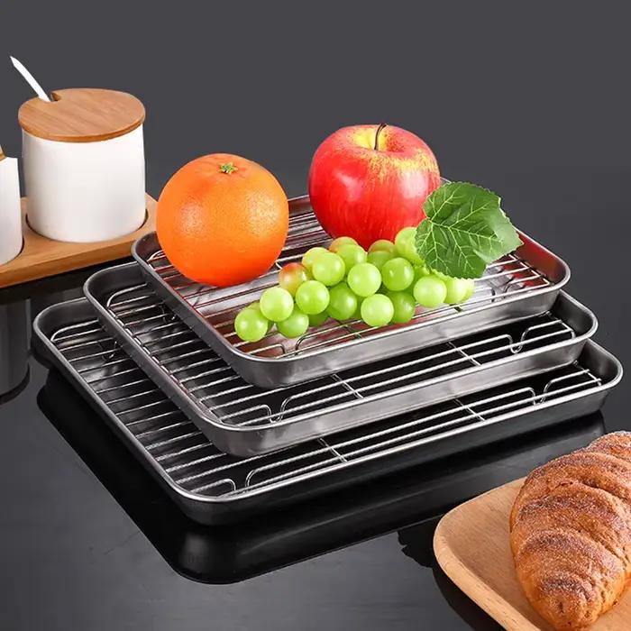 Ensemble de cuisson en acier inoxydable, grille de refroidissement T1, cadre de distribution de séchage, barbecue à gâteaux aux fruits, four polyvalent de cuisine