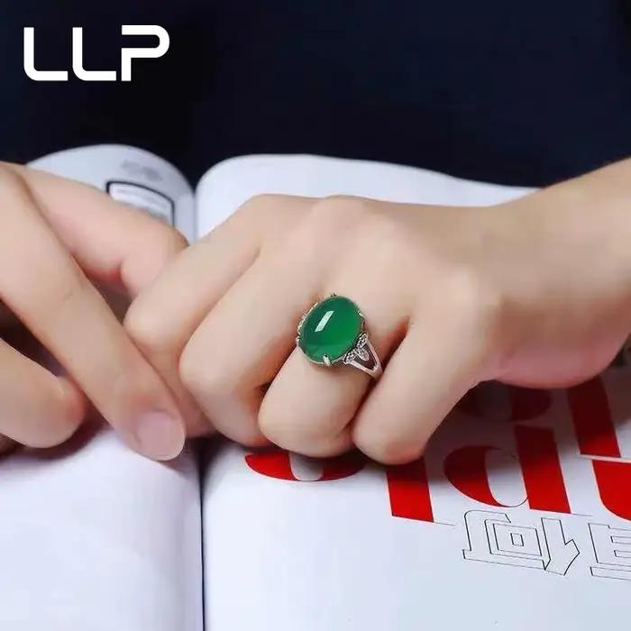 Bague en argent 925 incrustée d'agate naturelle et de calcédoine, bijou élégant et tendance pour homme, femme, couple, cadeau de mariage, best-seller