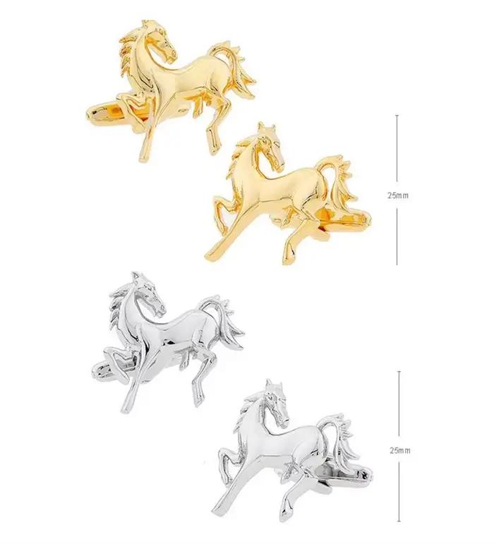Boutons de manchette en forme de cheval en course, plaqué cuivre, accessoire de bijouterie pour hommes, cadeau, vente en gros, 10 paires/lot