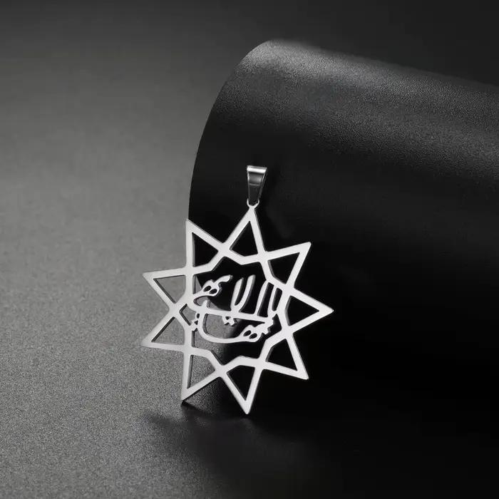 Jeshayuan calligraphie persane Farsi Parsi pendentif femmes neuf points Bahai bahaisme étoile breloques en acier inoxydable bijoux cadeau