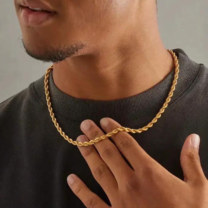 Collier tendance plaqué or 18 carats en acier inoxydable