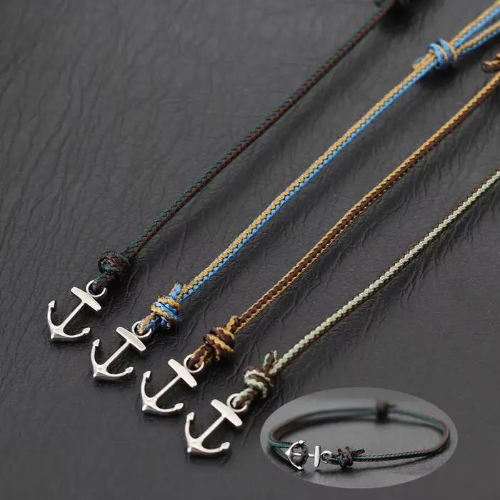Bracelet ancre en acier inoxydable réglable pour homme style punk plage surf bijoux océan ocasions spéciales