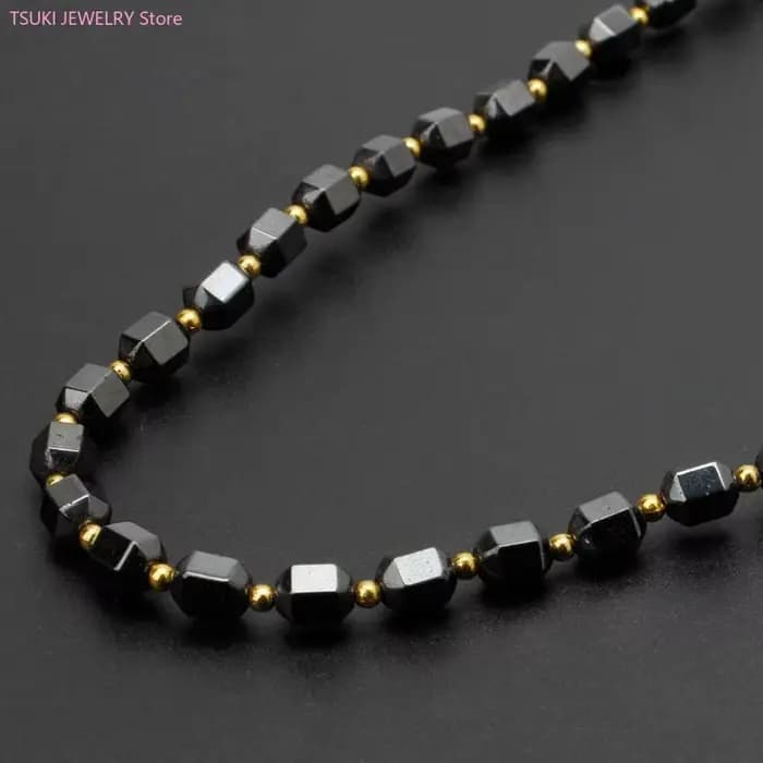 62KE – colliers en hématite noire naturelle