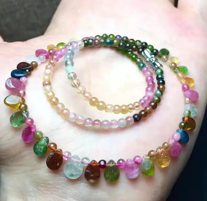 Collier en pierre naturelle de tourmaline pour femme, pendentif goutte de pluie, collier princesse, bijoux cadeaux d'anniversaire, vente en gros