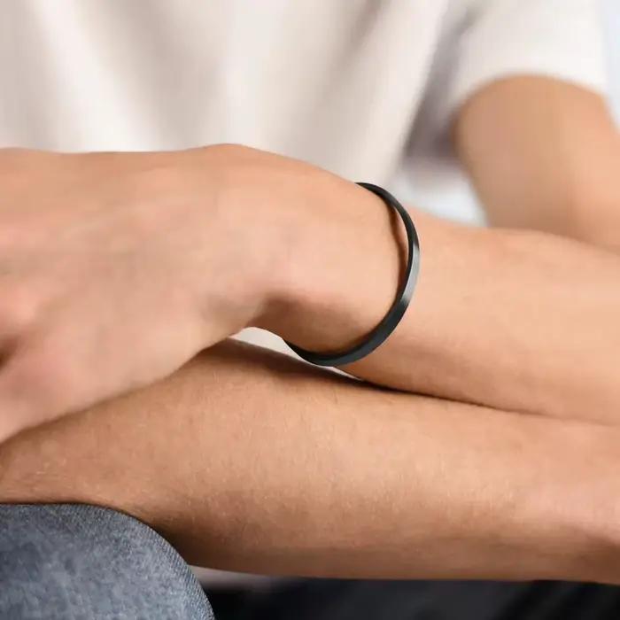 Bracelet homme en argent sterling 925 brossé/doré, bijou élégant et luxueux, plaqué or 18 carats, un cadeau parfait pour elle.