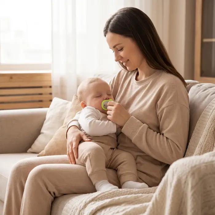 2 sucettes en silicone pour bébé, pour usage de jour et de nuit, sucettes apaisantes avec étui de rangement pour nouveau-nés