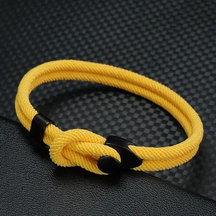 Bracelets en corde simples pour hommes, Design de nœud, Paracorde Durable, fermoir à crochet facile, bijoux de Sport en plein air, cadeau de fête des pères