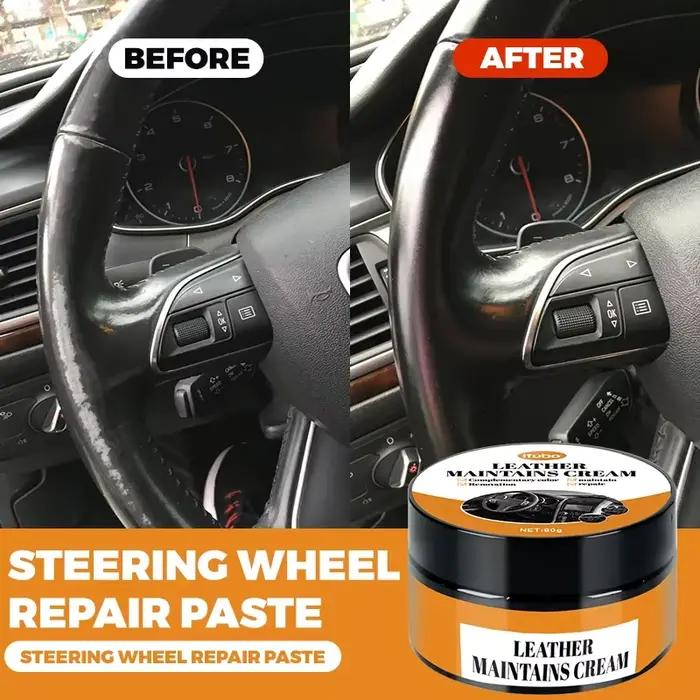 Pâte de réparation en simili cuir pour volants et sièges d'auto – Restaurer le simili cuir délavé, réparer les larmes et les rayures.