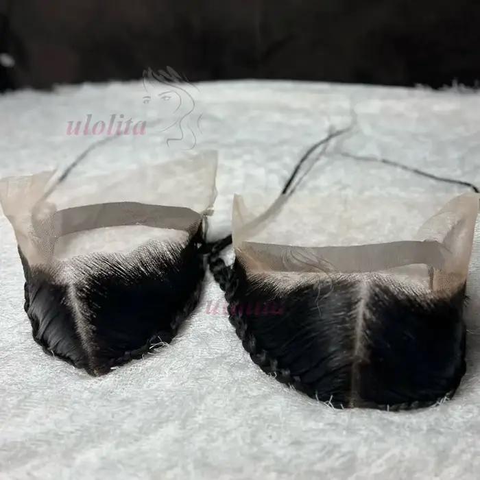 Perruques frontales en dentelle droite sans colle 13x4 avec tresses cheveux humains prêt à porter perruque frontale droite indienne brute porter et aller