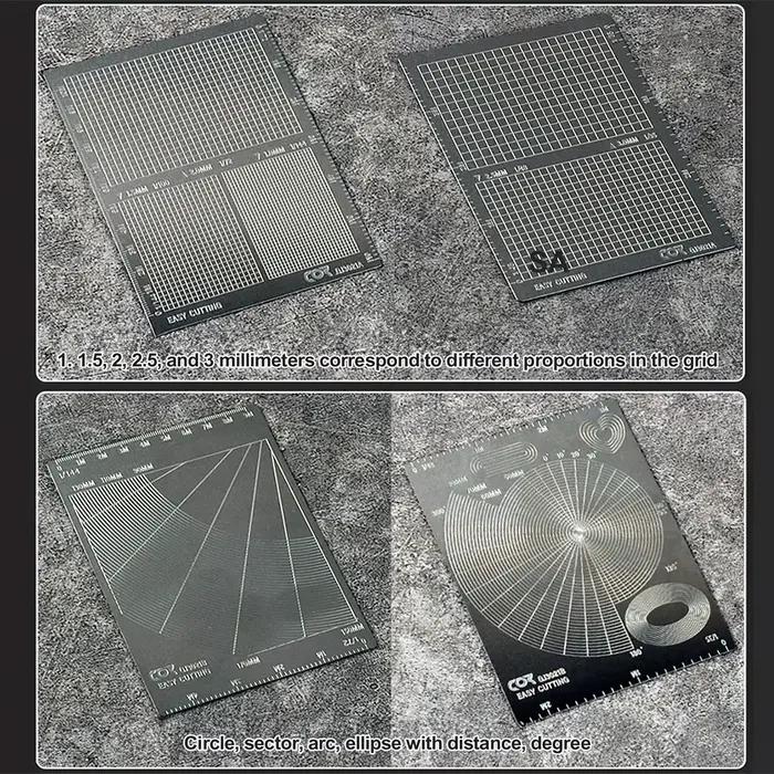 Feuille de masquage modèle en acier inoxydable, type de coupe facile, planche à polymères, bricolage, passe-temps, outil d'artisanat