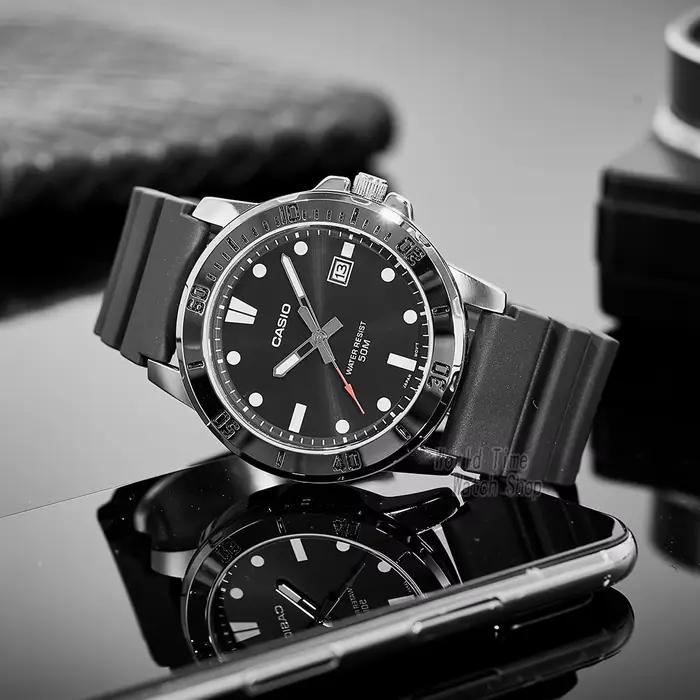Montre Casio pour hommes d'affaires mode bracelet en résine atmosphérique étanche MTP-VD01-1E