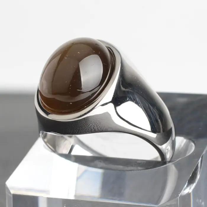 Bague en acier inoxydable avec pierre d'opale pour hommes et femmes, matiques vintage rétro, vente en gros d'usine, nouveau, 2022