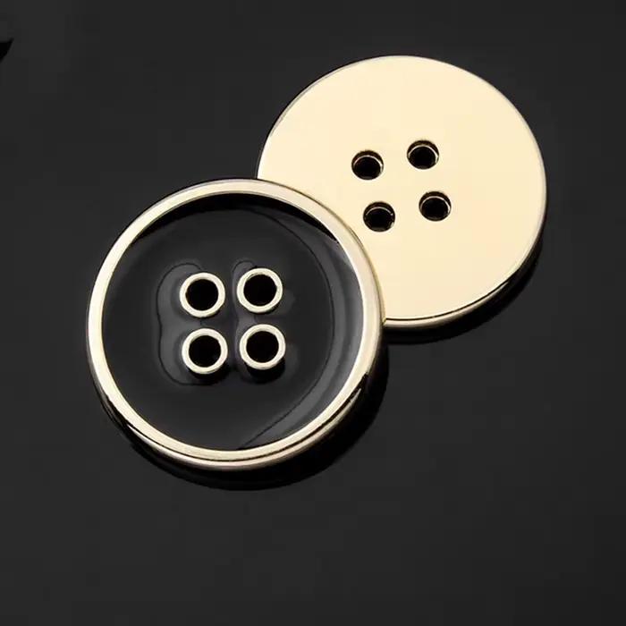 Boutons de manchette de costume en métal or noir blanc, boutons de chemise ronds pour vêtements manteau couture accessoires artisanaux faits à la main