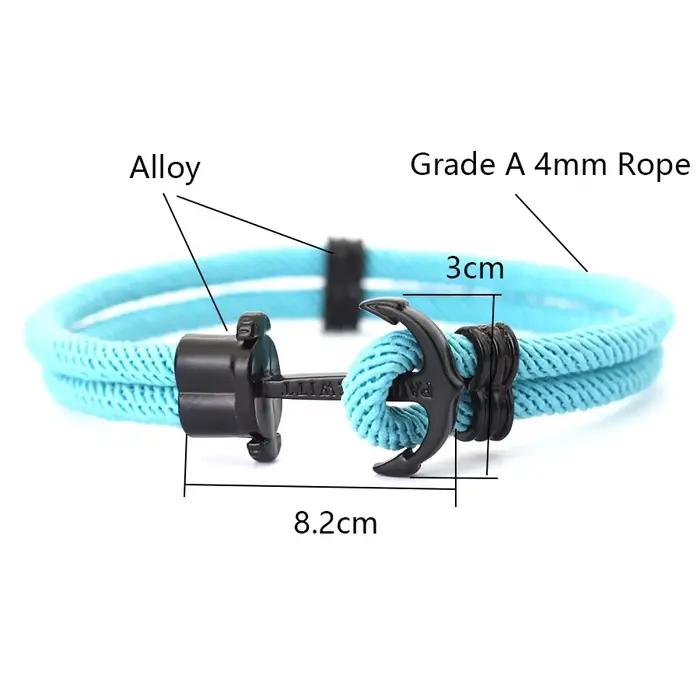 Nouveau Bracelet ancre hommes bicouche 4mm corde Milan Sports de plein air