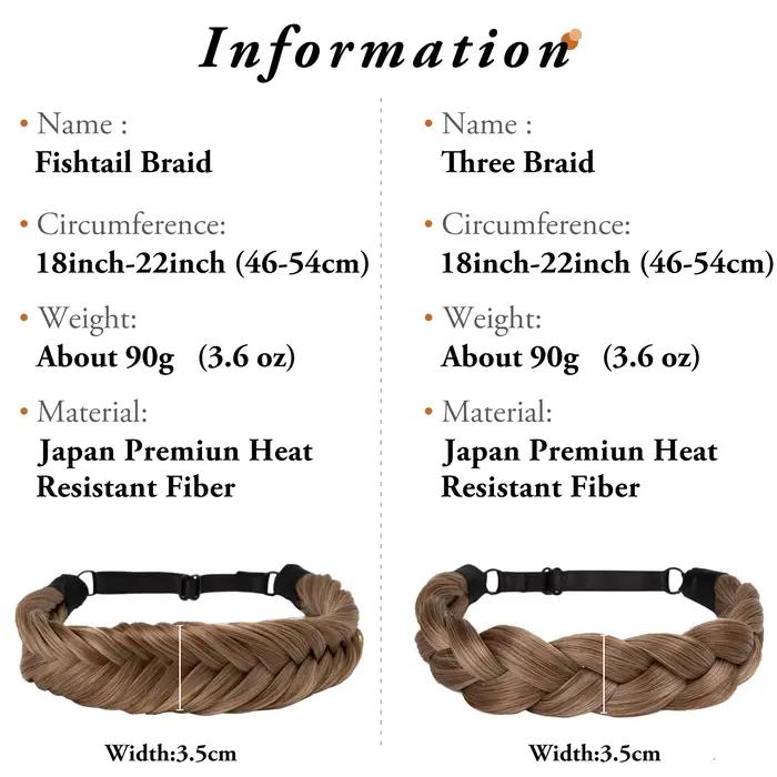 SARLA synthétique queue de poisson tresses bandeau cheveux avec ceinture réglable tressé bandeau Style bohème femmes coiffure postiches